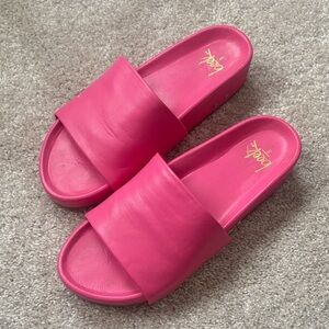 beek Pink Slide Sandals